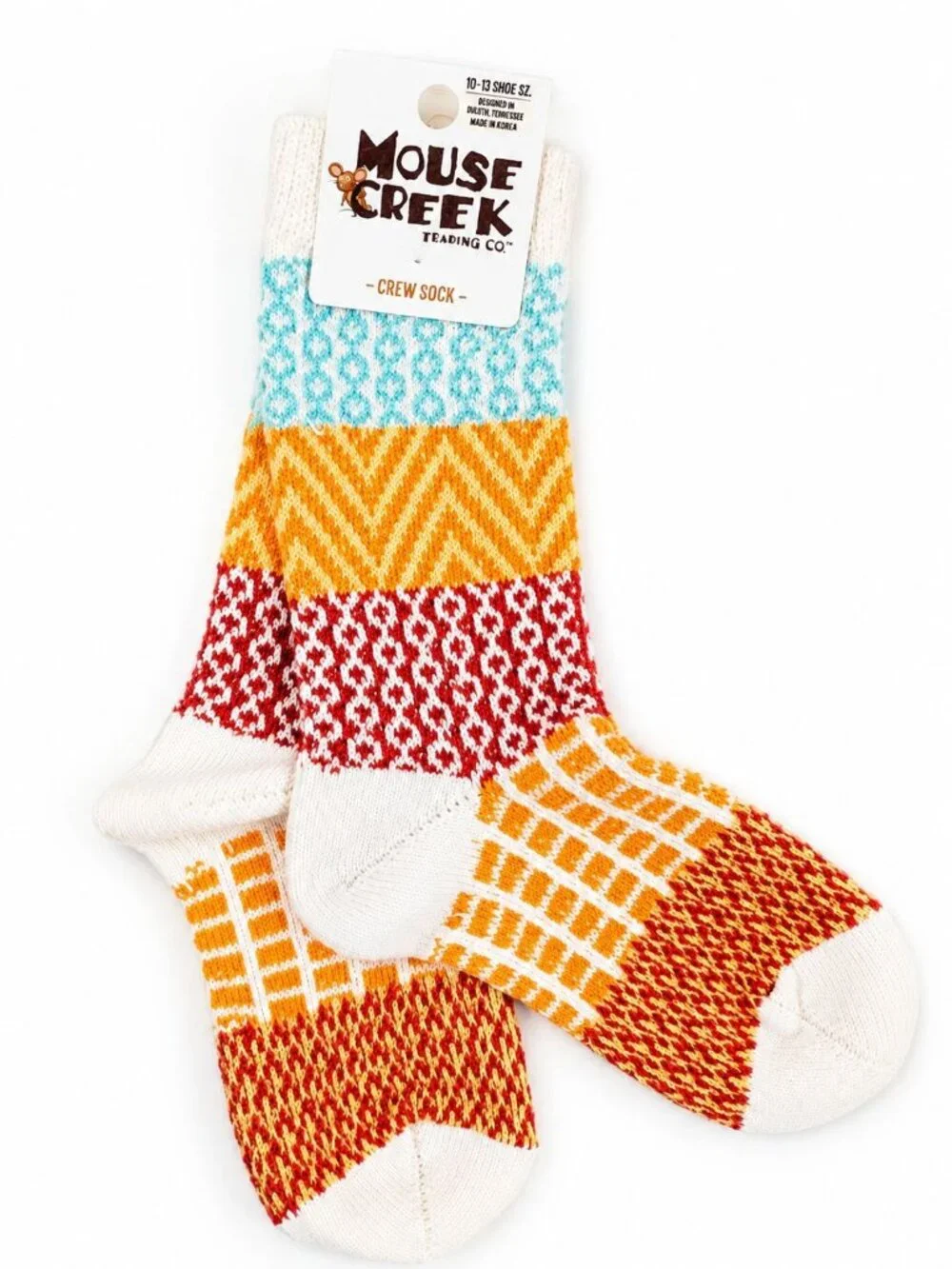 Mouse Creek Youth Size Large Ragg Crew Socks County Line Wheat 10–13 Polyester